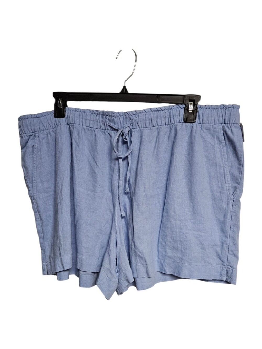 GAP Light Blue Drawstring Linen-Blend Women's Shorts
